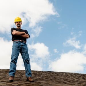 contractor standing on roof